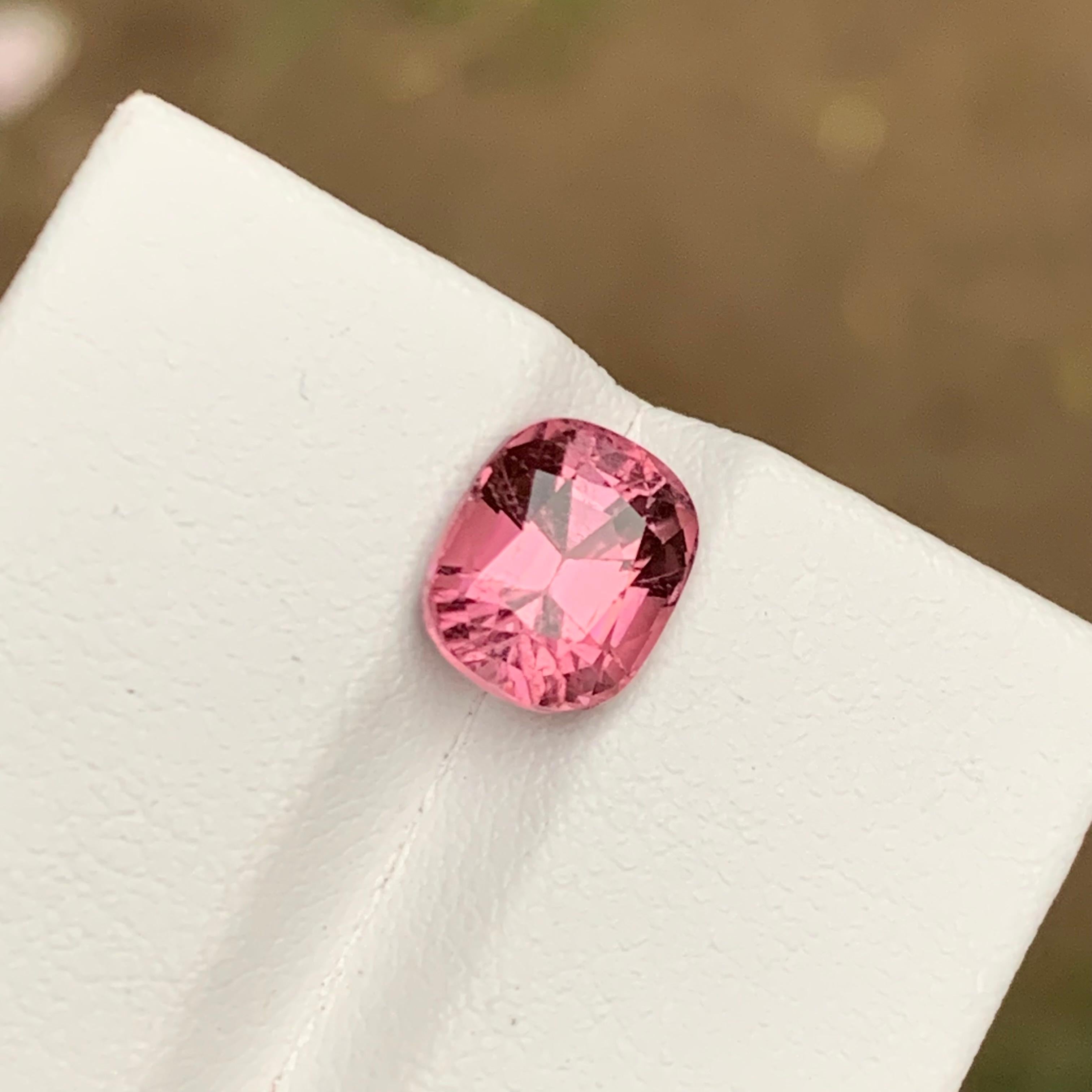 Rare Pink Natural Tourmaline Loose Gemstone, 2.65 Carat Cushion Cut for Ring Afg For Sale 3