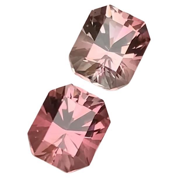 Rare Pink Natural Tourmaline Loose Gemstones, 3.80 Ct Octagon Emerald Cut Afghan For Sale
