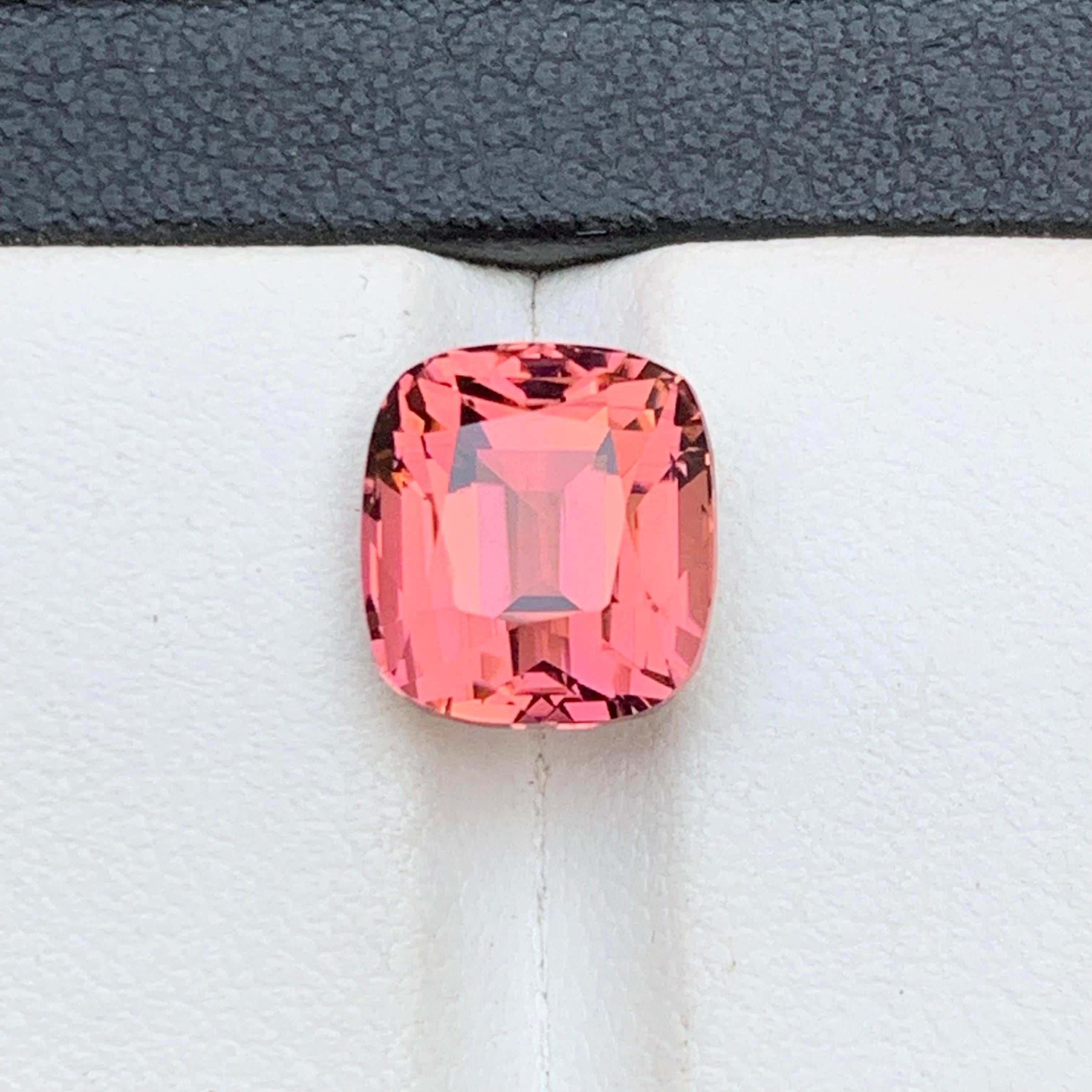 Rare Pink Natural Tourmaline Ring Loose Gemstone 5.75 Ct Cushion Cut for Jewelry For Sale 5