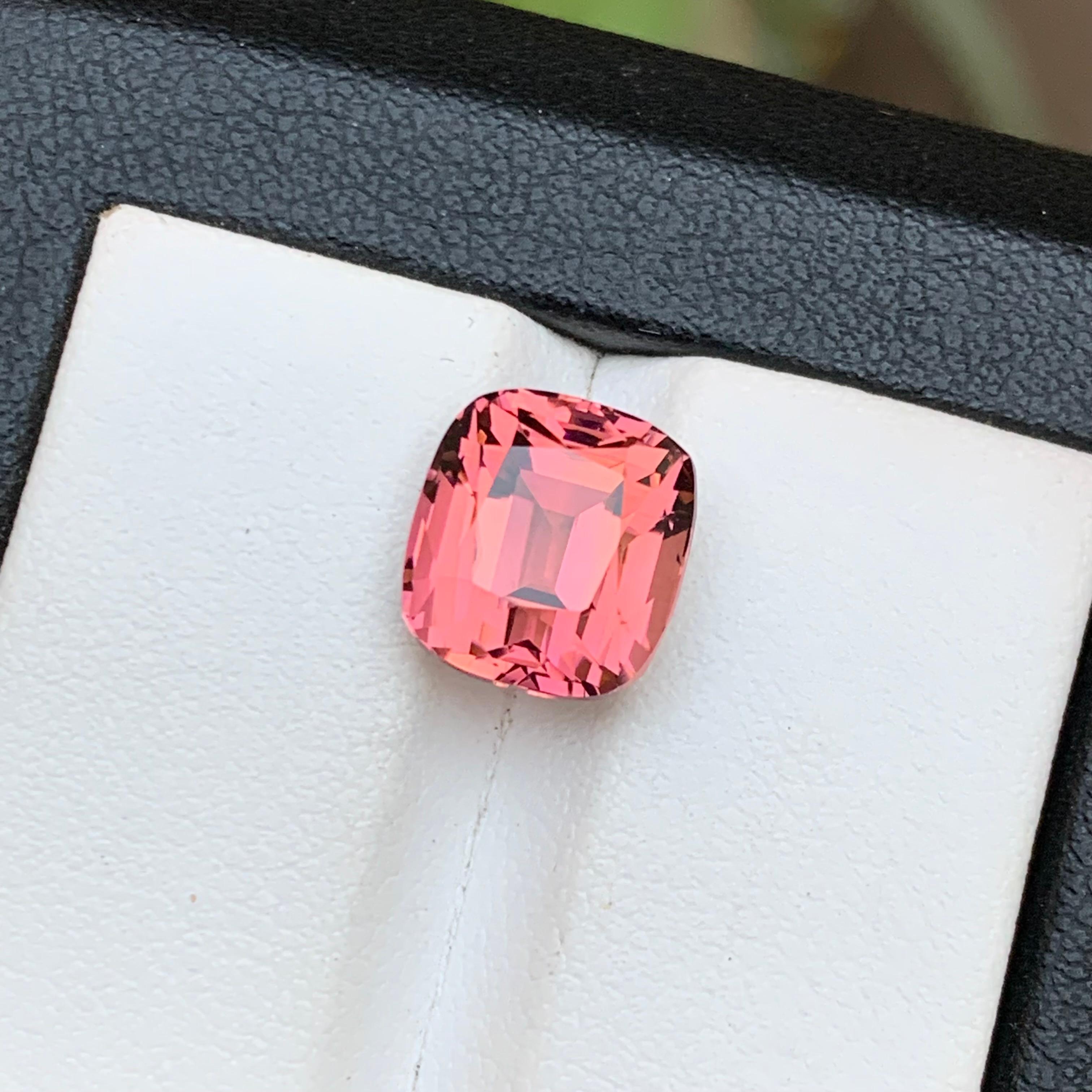 Rare Pink Natural Tourmaline Ring Loose Gemstone 5.75 Ct Cushion Cut for Jewelry For Sale 7