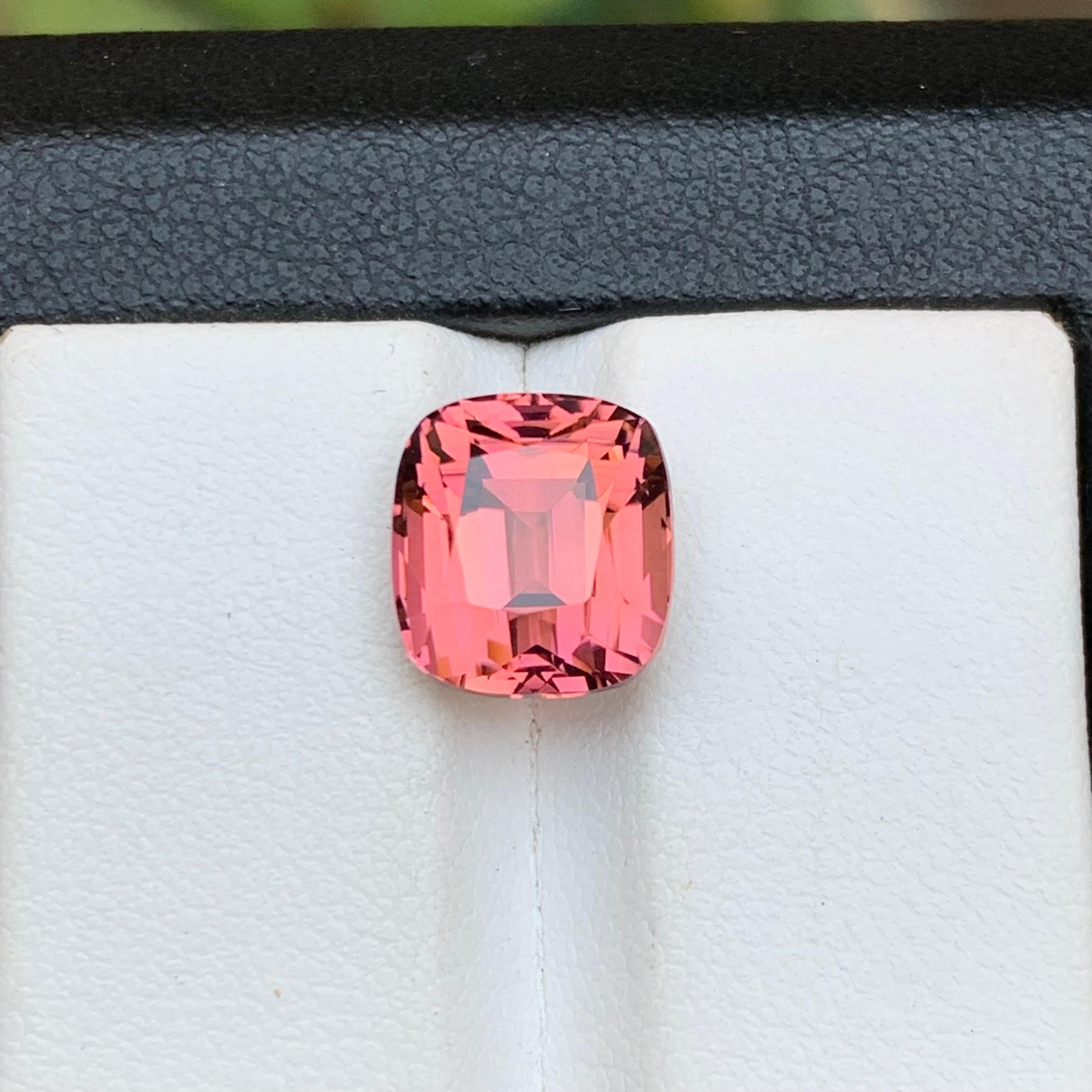 Rare Pink Natural Tourmaline Ring Loose Gemstone 5.75 Ct Cushion Cut for Jewelry For Sale 1
