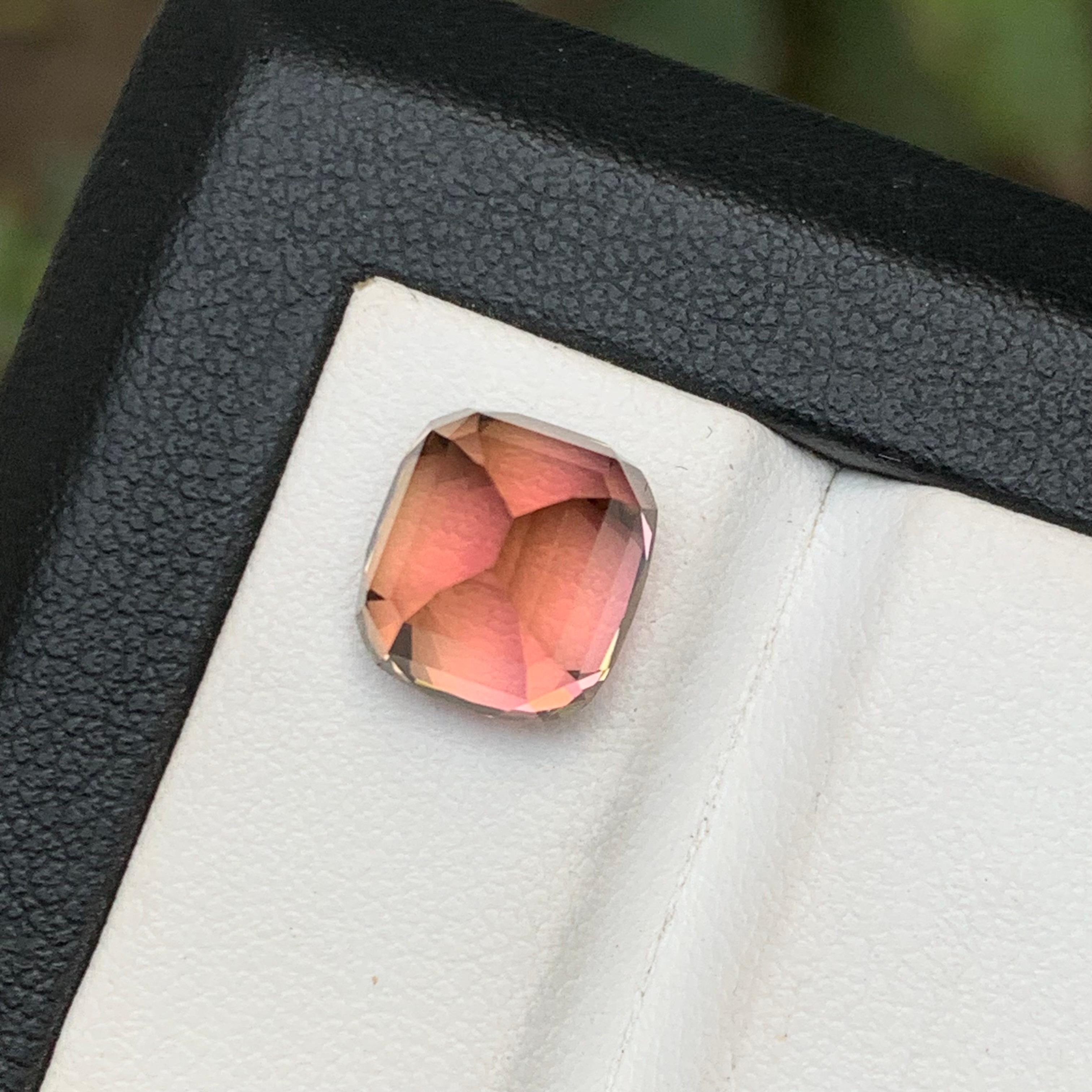 Rare Pink Natural Tourmaline Ring Loose Gemstone 5.75 Ct Cushion Cut for Jewelry For Sale 2