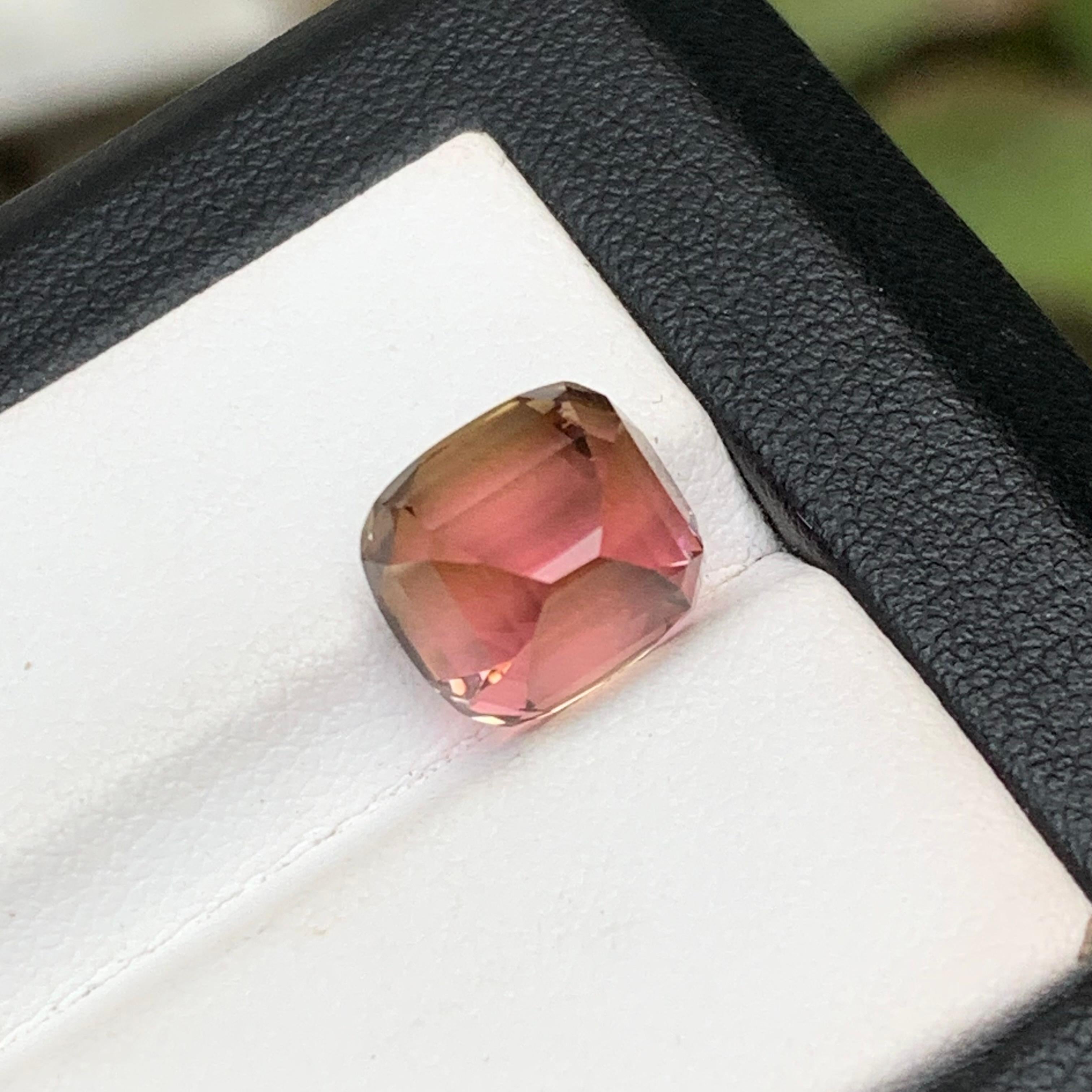 Rare Pink Natural Tourmaline Ring Loose Gemstone 5.75 Ct Cushion Cut for Jewelry For Sale 3