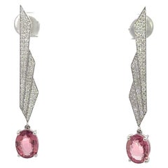 Rare Pink Tourmaline Diamond 18K White Gold Exclusive Ring