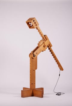 Rara lámpara de pie Pinocho regulable de mediados de siglo para Reflo, Italia 1972