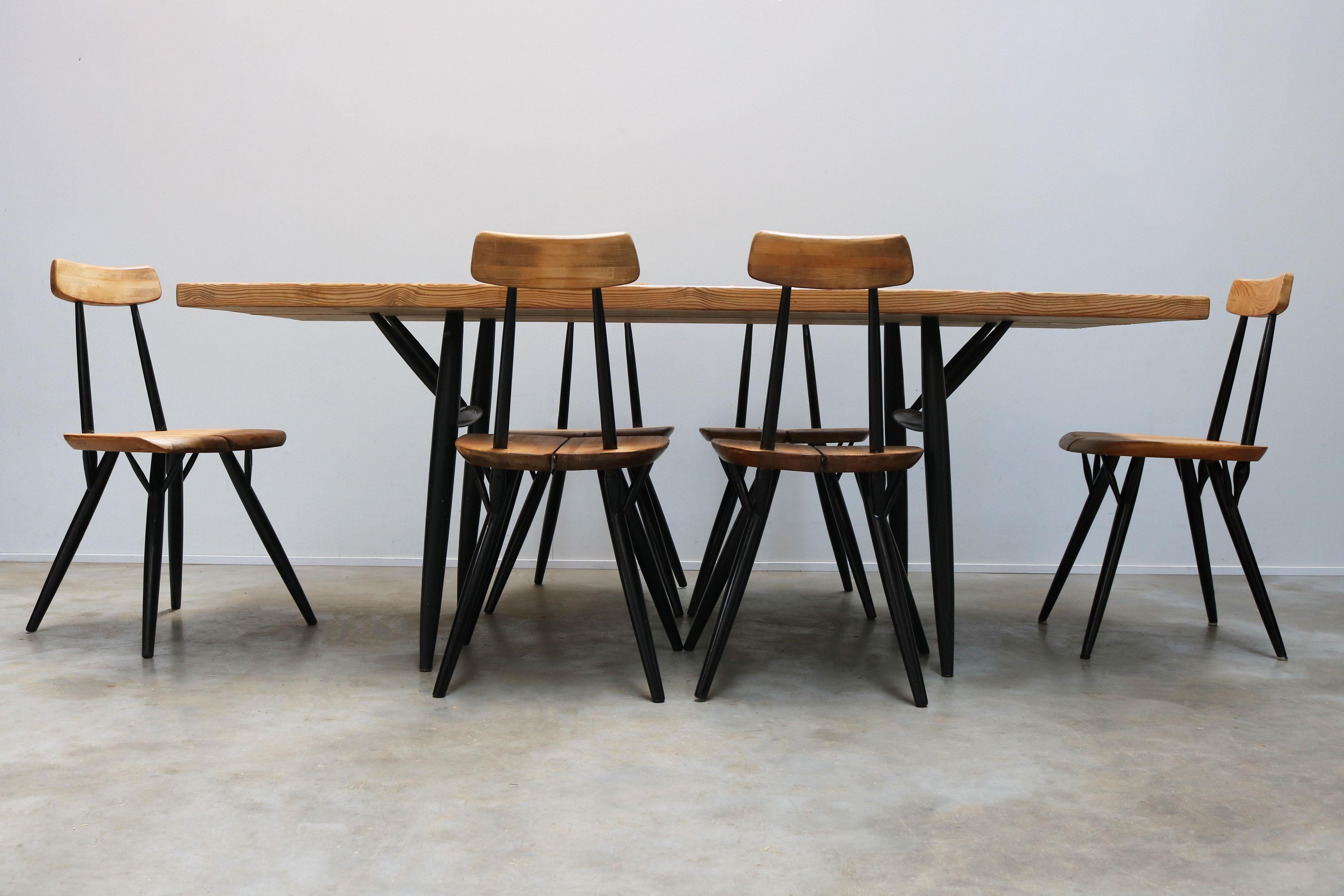 Raro set da pranzo di design ''Pirkka'' di Ilmari Tapiovaara per Laukaan Puu 1955 in vendita 6