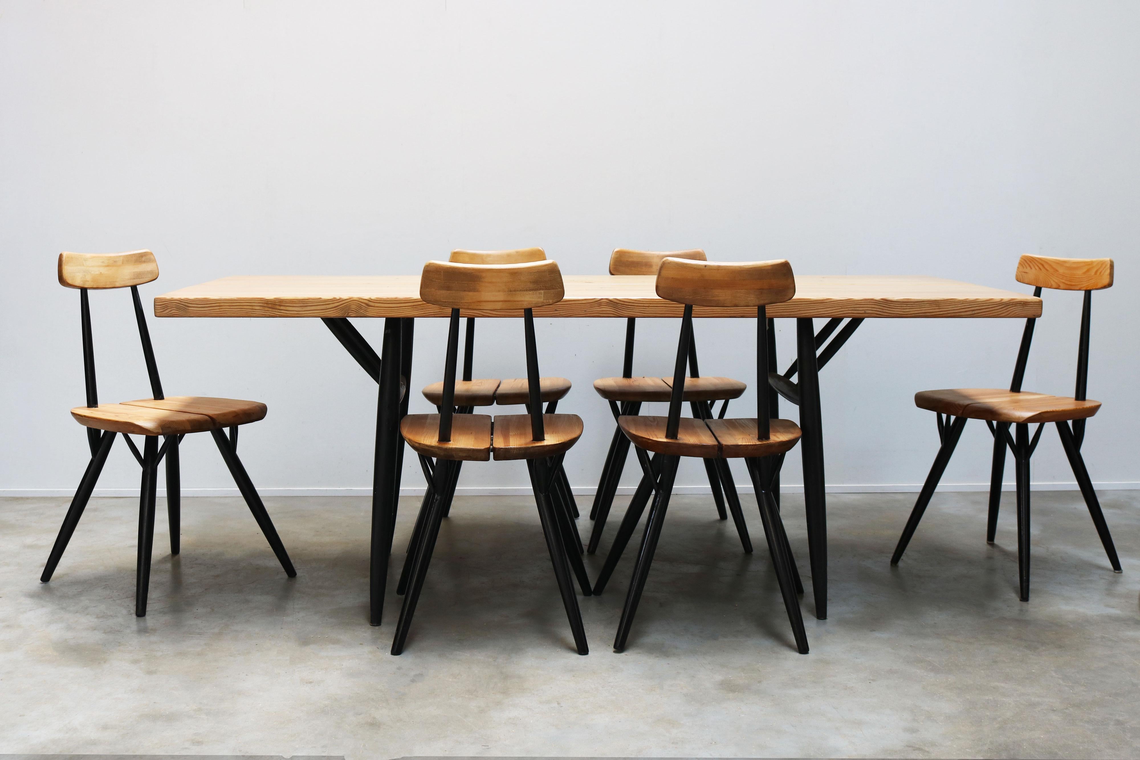 Raro set da pranzo di design ''Pirkka'' di Ilmari Tapiovaara per Laukaan Puu 1955 in vendita 7