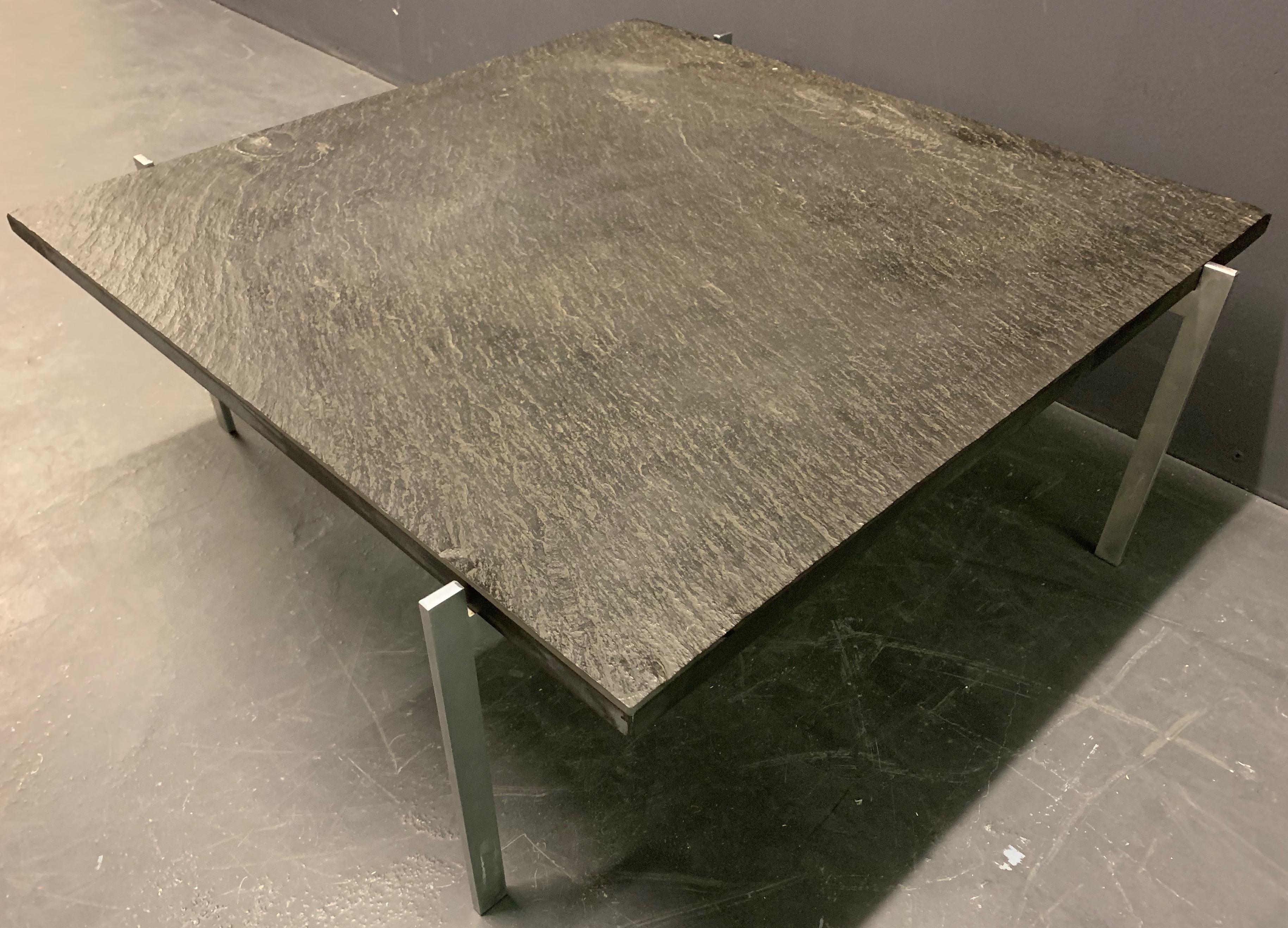 Rare PK61 Coffee Table Signed EKC with Amazing Slate Top For Sale 1