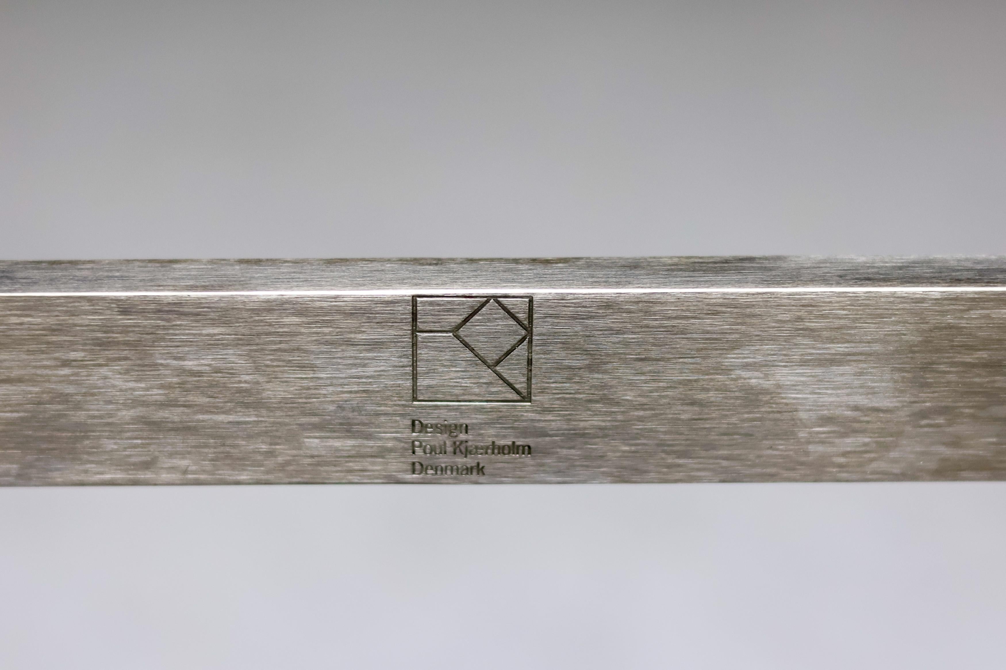 Rara mesa de centro de mármol laminado PK63 Flint de Poul Kjærholm en venta 8