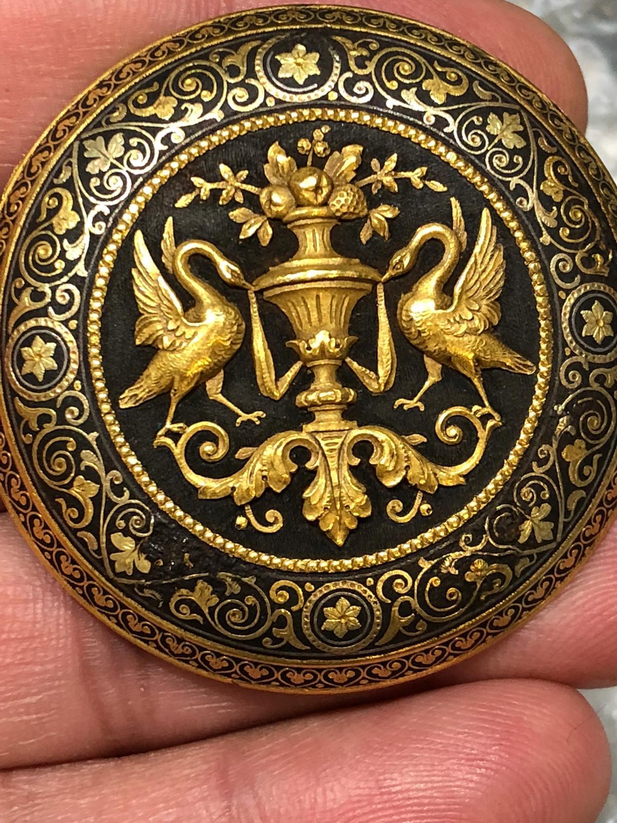 Rare Placido Zuloaga Spanish Damascened Gold and Steel Pocket Watch In Good Condition In New York, NY