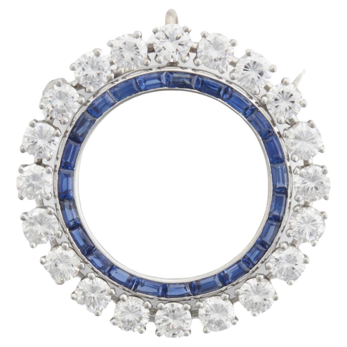 Rare broche pendentif avec saphirs et diamants de PLATINUM ORIG TIFFANY & CO  7CTS  en vente