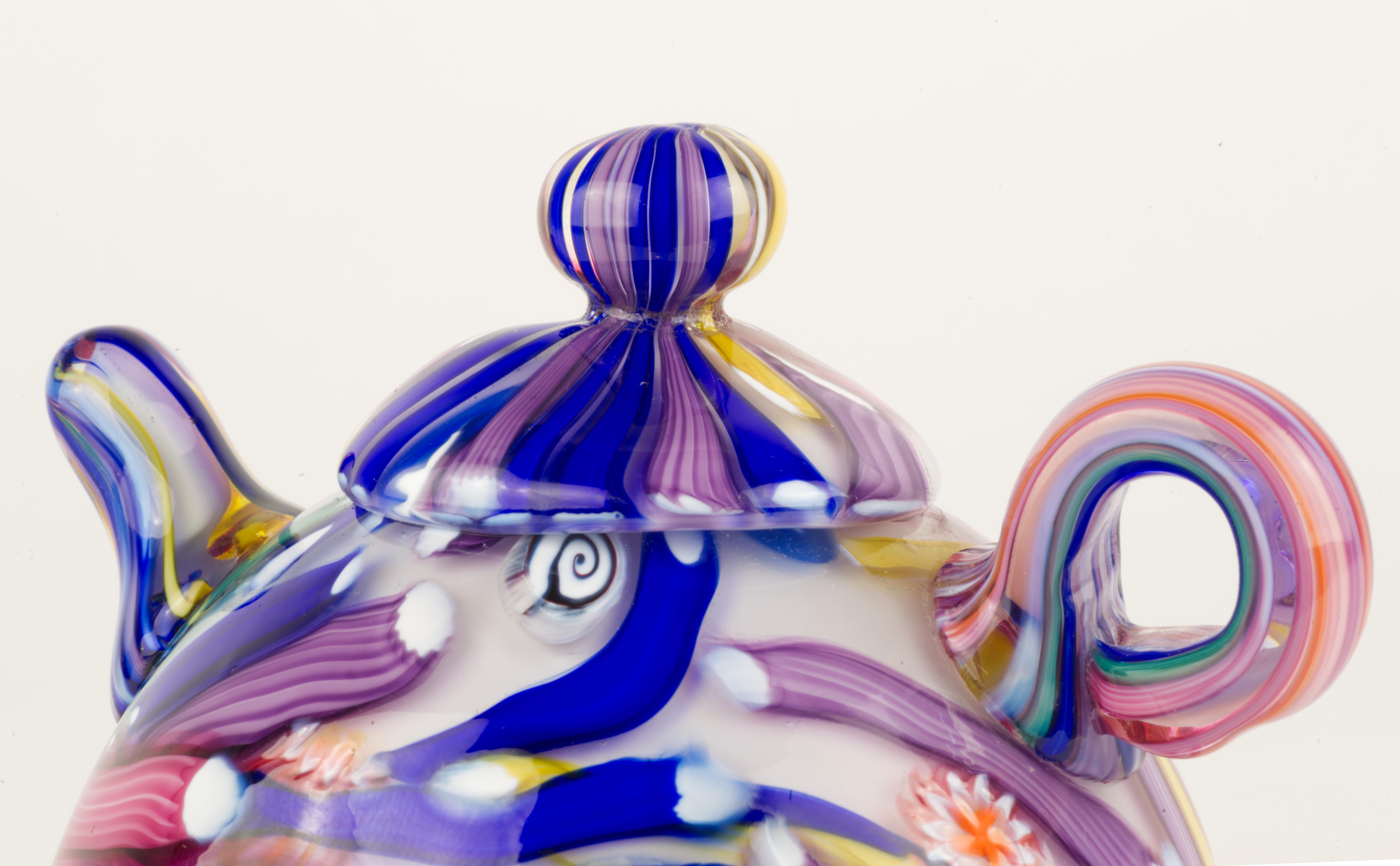 Verre d'art Rare presse-papiers pour thé Millerfiori postmoderne Memphis en vente