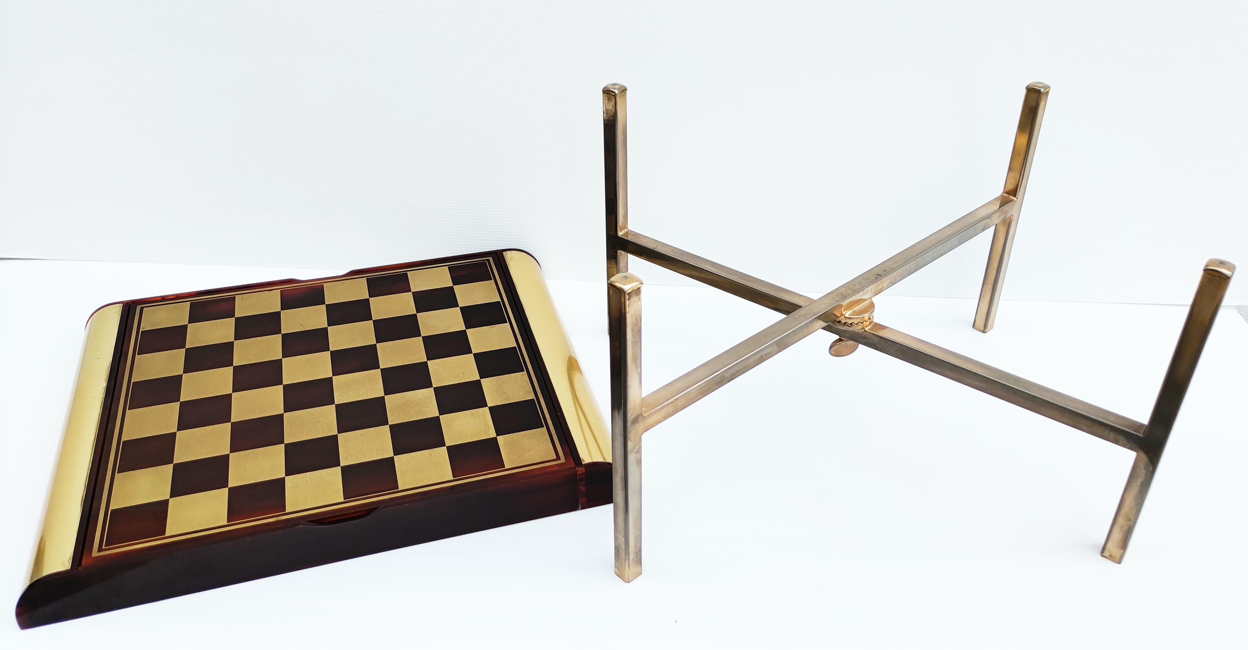 Rare Plexiglass Chess Set on Table, Italy, 1970s 7