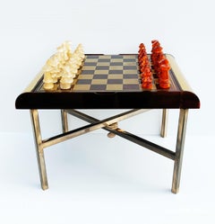 Rare Plexiglass Chess Set on Table, Italy, 1970s
