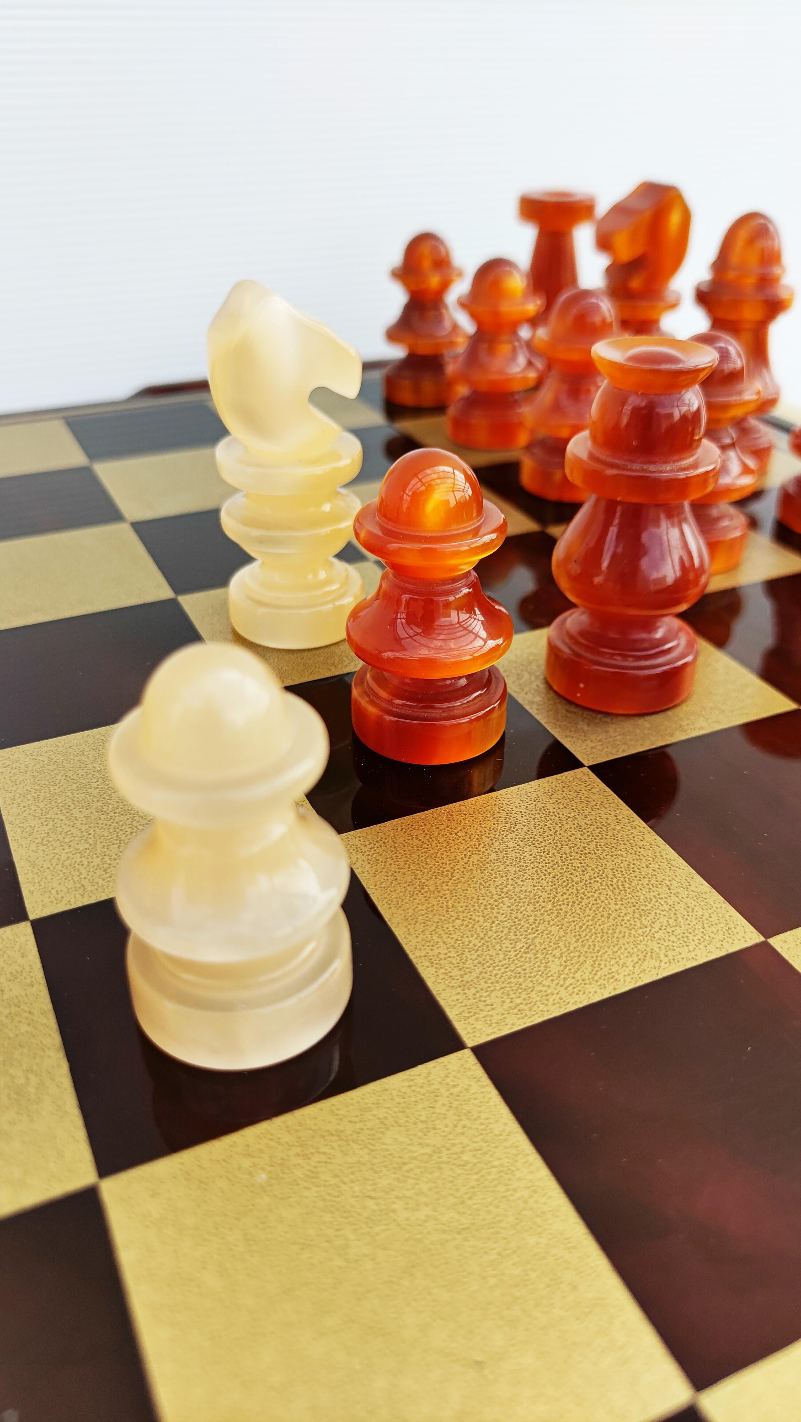 Rare Plexiglass Chess Set on Table, Italy, 1970s 1