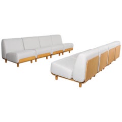 Rare Plywood and Fabric Sectional Sofa by UMS Pastoe, 1960s