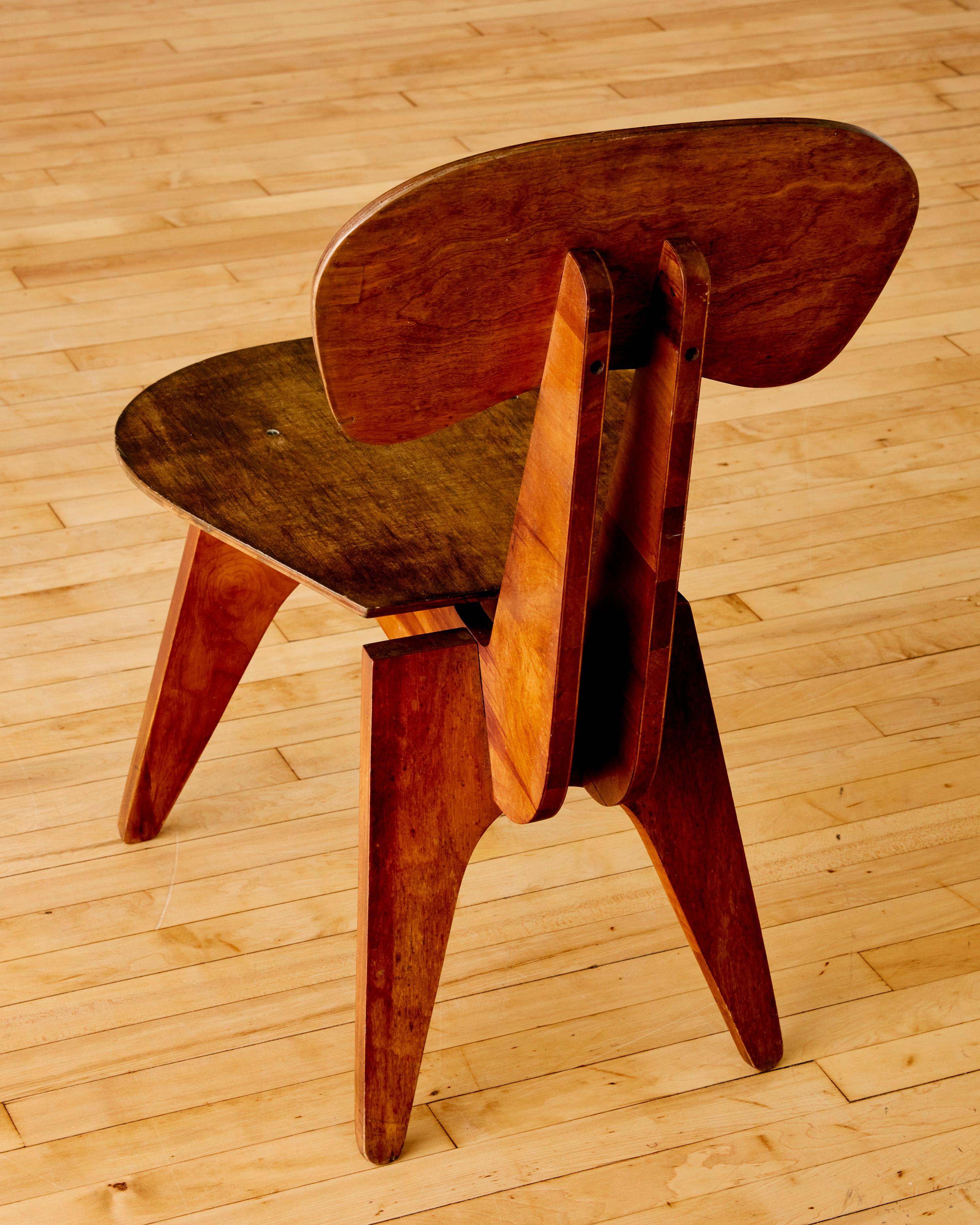 Rare Plywood Prototype Chair C.1960's In Good Condition For Sale In Long Island City, NY