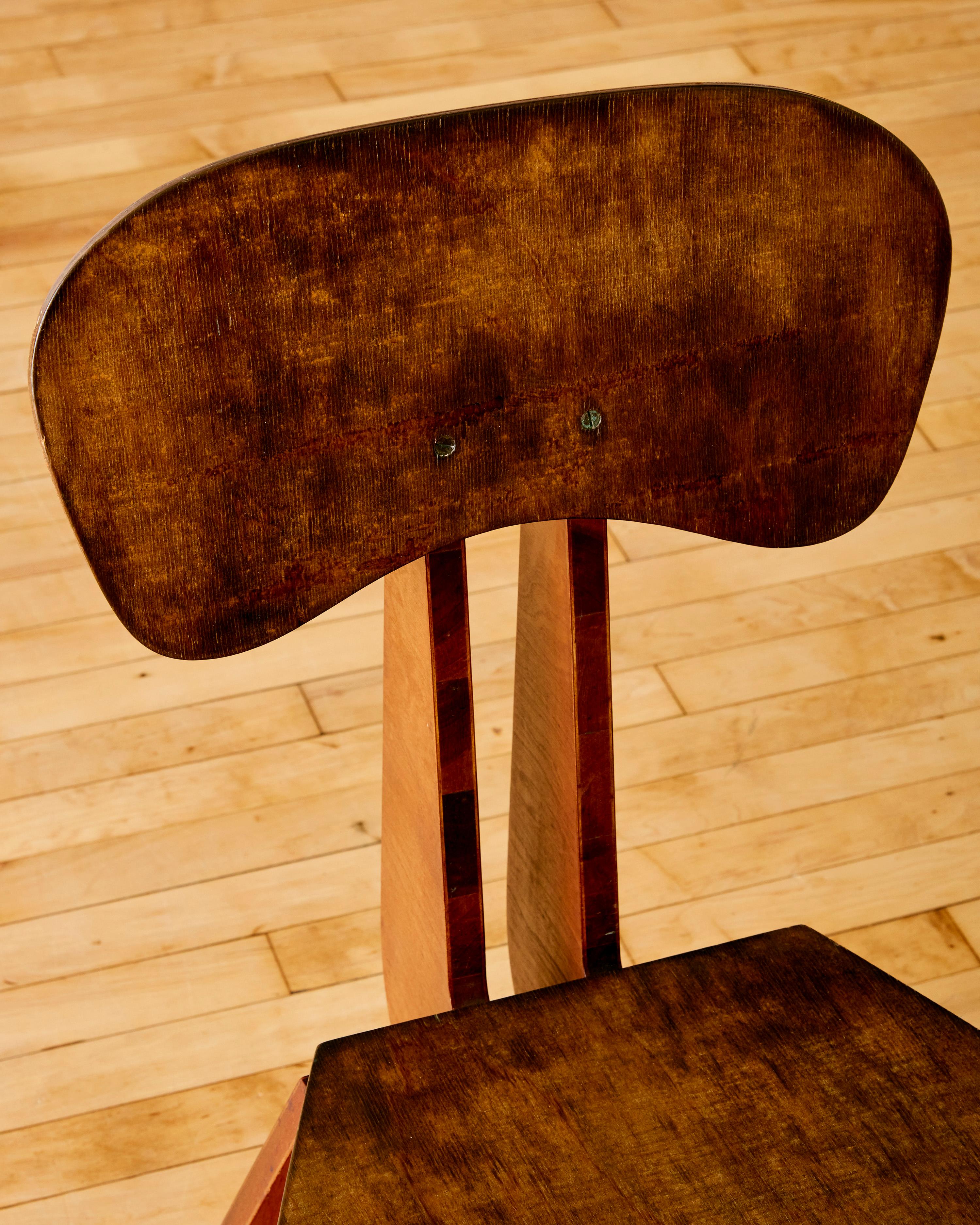 Wood Rare Plywood Prototype Chair C.1960's For Sale