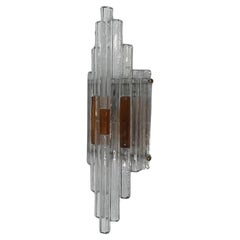 Seltene Poliarte 'Linea' 70s Wandlampe - Albano Poli Handcrafted Glass Lighting