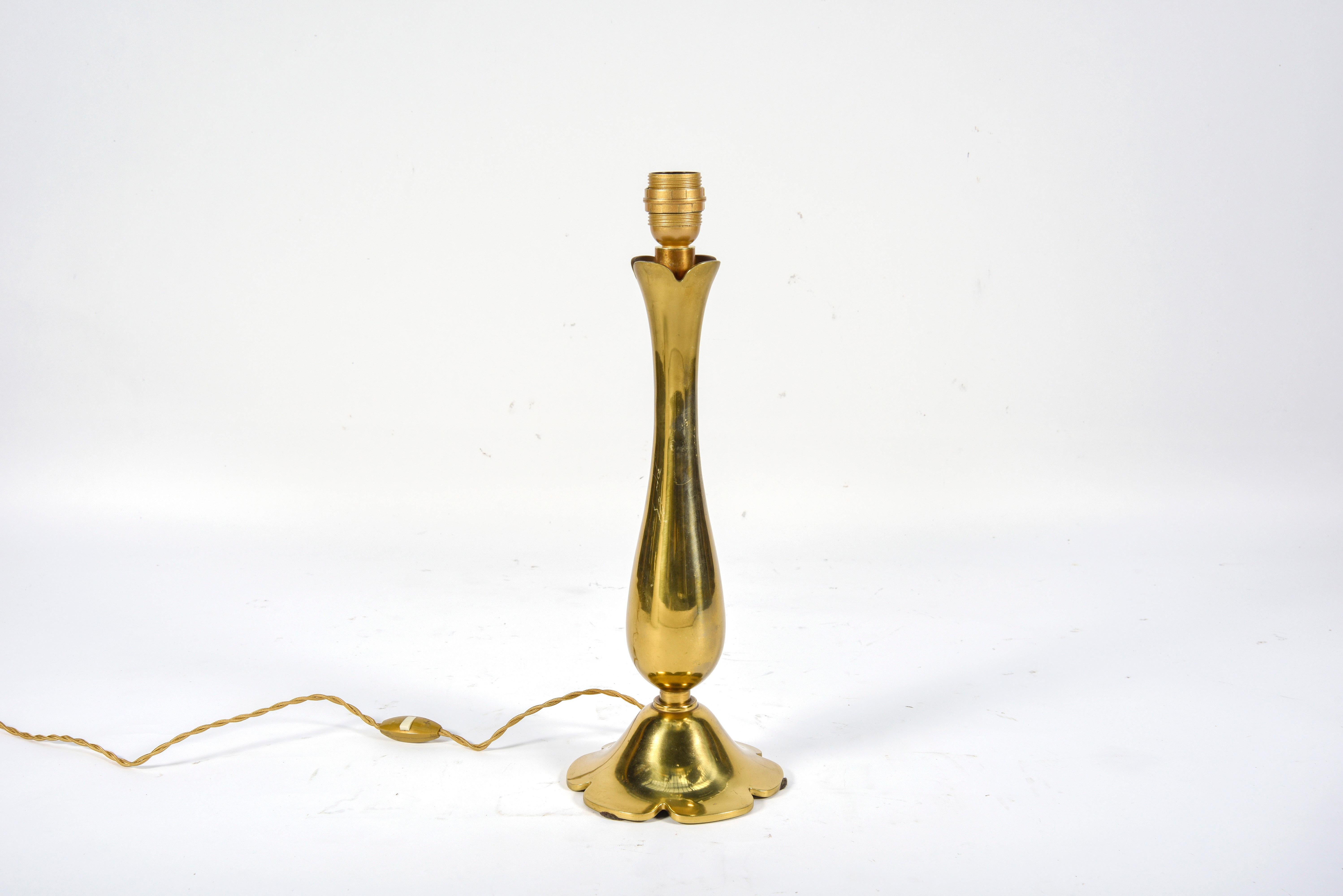 Mid-20th Century Rare Polished Bronze Table Lamp Signed by Riccardo Scarpa For Sale