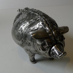 Rare Polished Pig / Hog Mechanical Bell, C.1890