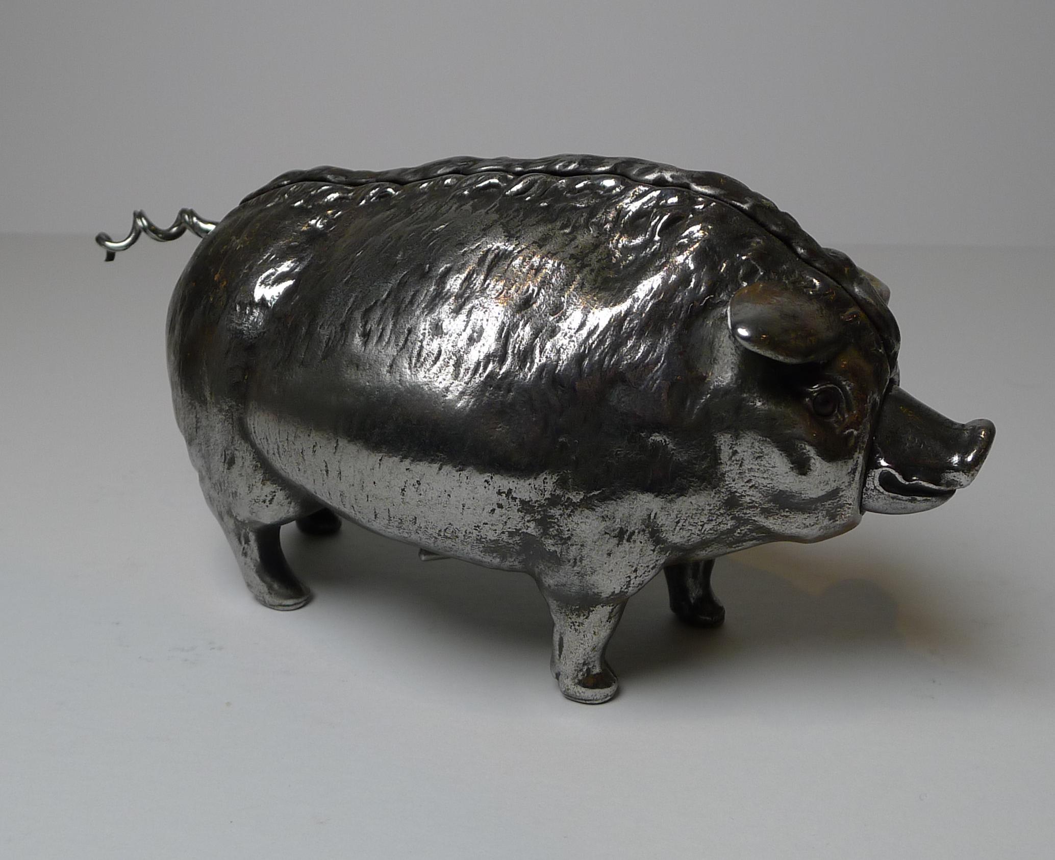 Victorien tardif Rare cloche mcanique de porc/chauve-souris polie, vers 1890 en vente