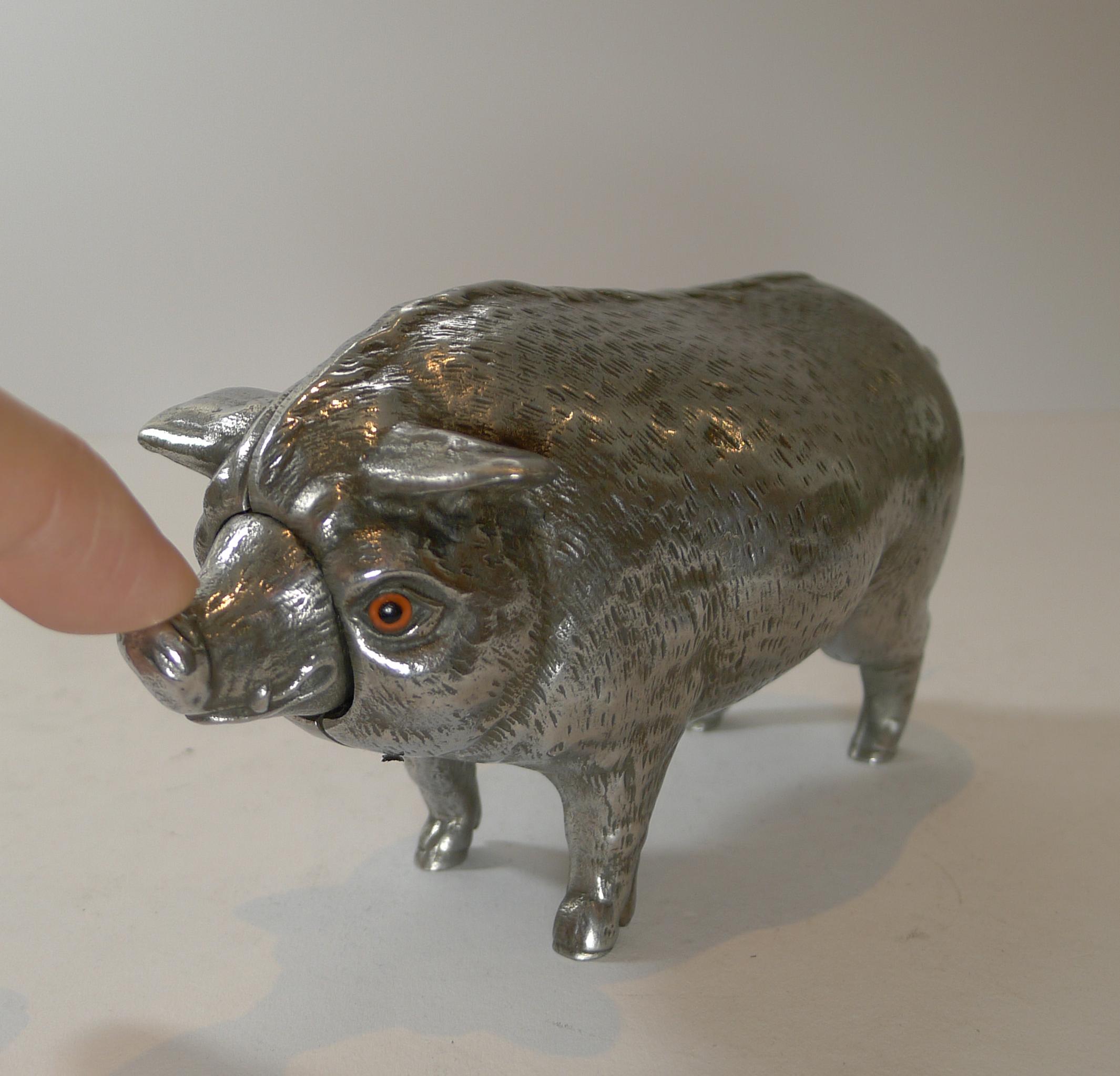 German Rare Polished Pig / Hog Mechanical Bell c.1890