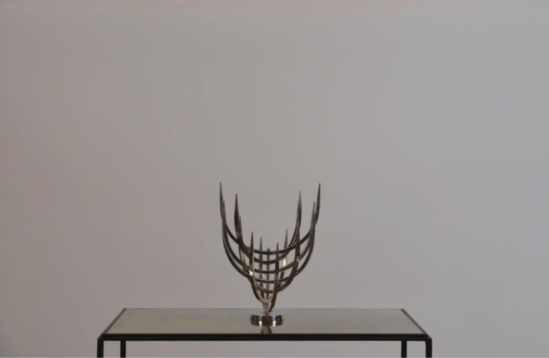 Rare Polished Stainless Steel Candle Tree by Xavier Feal For Sale at ...