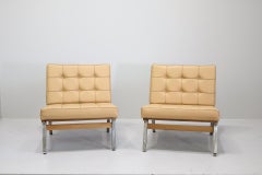 Rare Poltrone in pelle Disegnate da Ico Parisi '856' Per Cassina, 1957