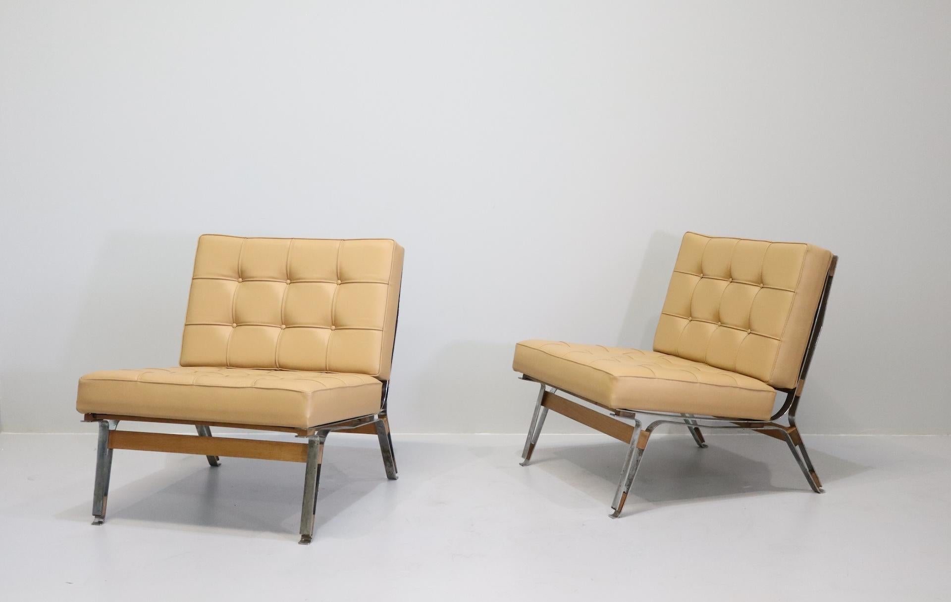 Rare Poltrone in pelle Disegnate da Ico Parisi '856' Per Cassina, 1957 In Excellent Condition For Sale In Rovereta, SM