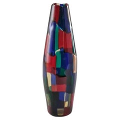 Vintage Rare Polychrome Murano Glass "Pezzato" vase by Fulvio Bianconi for Venini