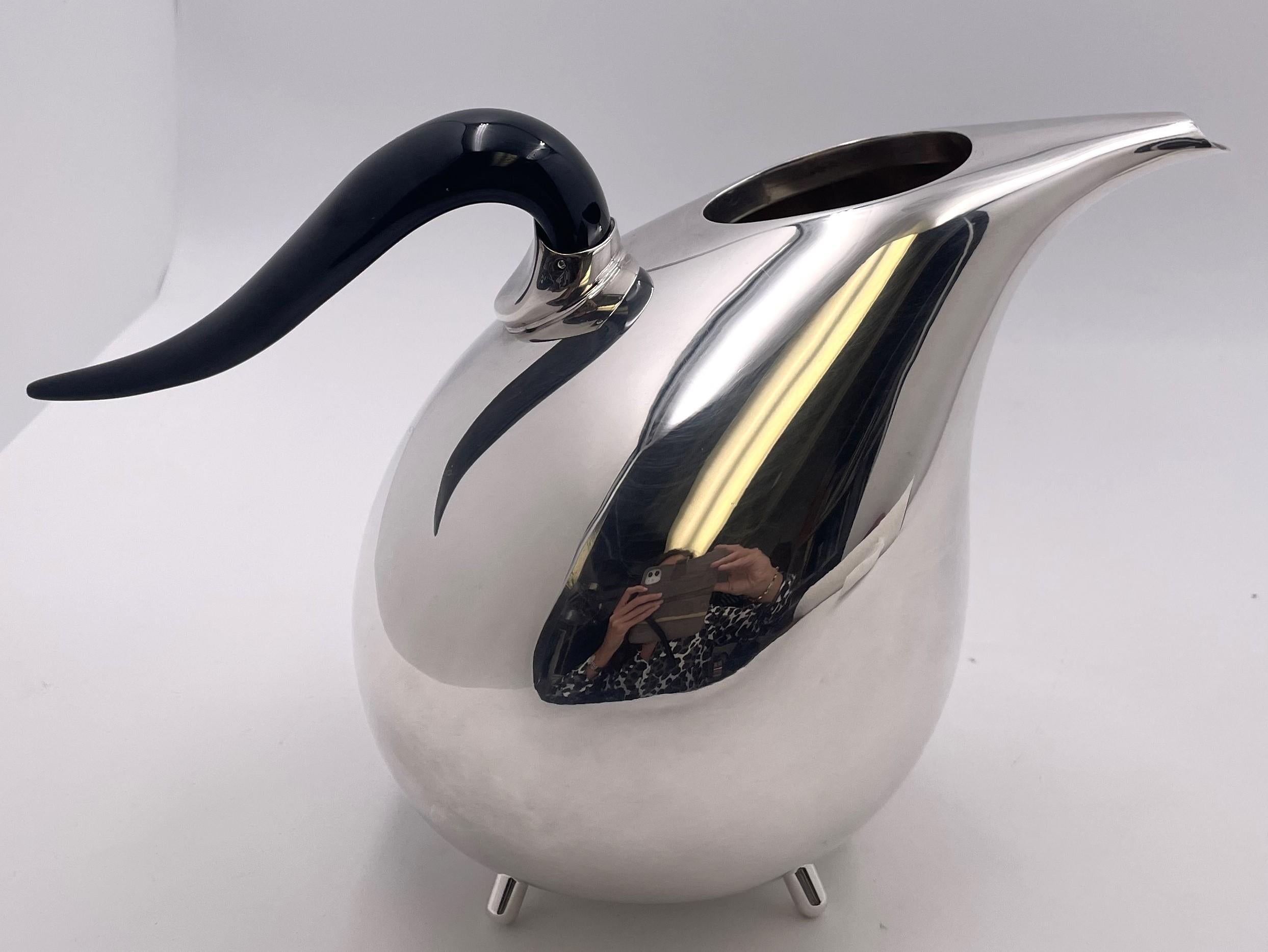 Rare Pomellato Sterling Silver Set of 2 Pitchers on Tray Mid-Century Modern (Ensemble de 2 pichets en argent sterling sur plateau) en vente 4