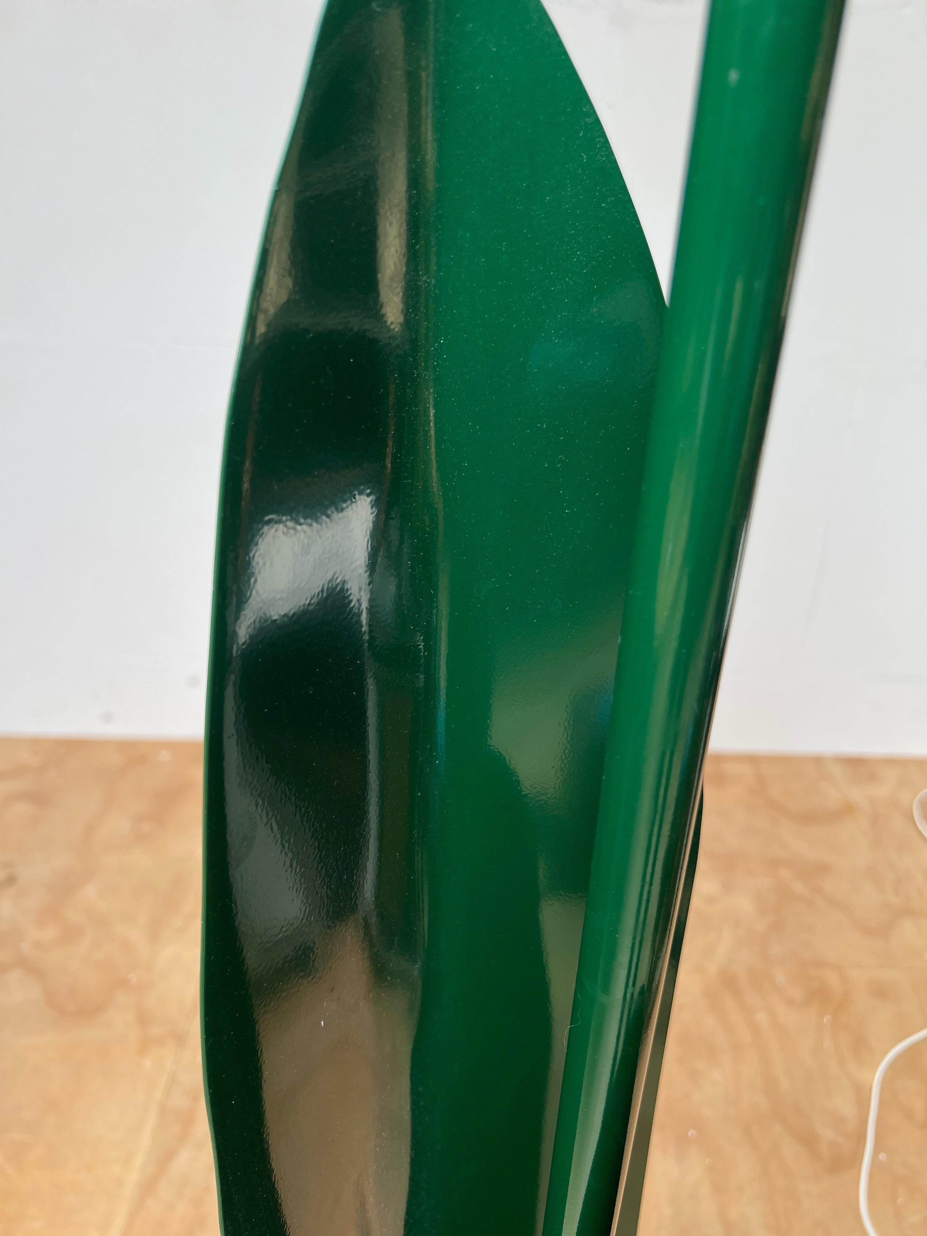 Rare Pop Art Tulip Floor Lamp in Green and Red Painted Metal by Bliss UK 1980s 7