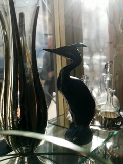 Rare Porcelain Crane or Egret, by Jaroslav Jezek for Royal Dux, 1960s