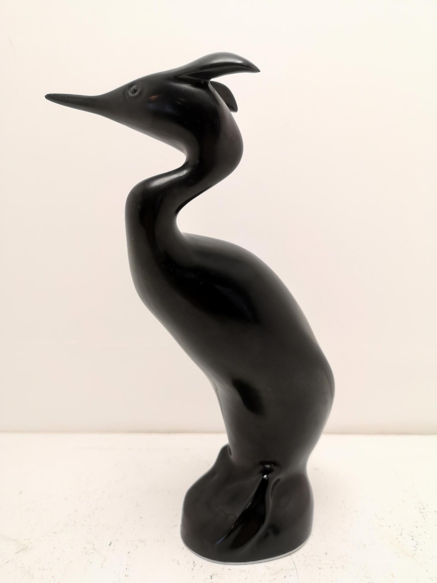 European Rare Porcelain Crane or Egret, by Jaroslav Jezek for Royal Dux, 1960s
