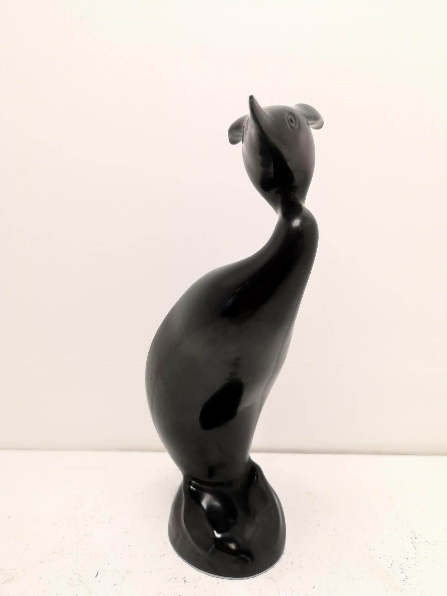 Rare Porcelain Crane or Egret, by Jaroslav Jezek for Royal Dux, 1960s 1