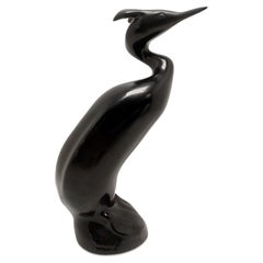 Rare Porcelain Crane or Egret, by Jaroslav Jezek for Royal Dux, 1960s