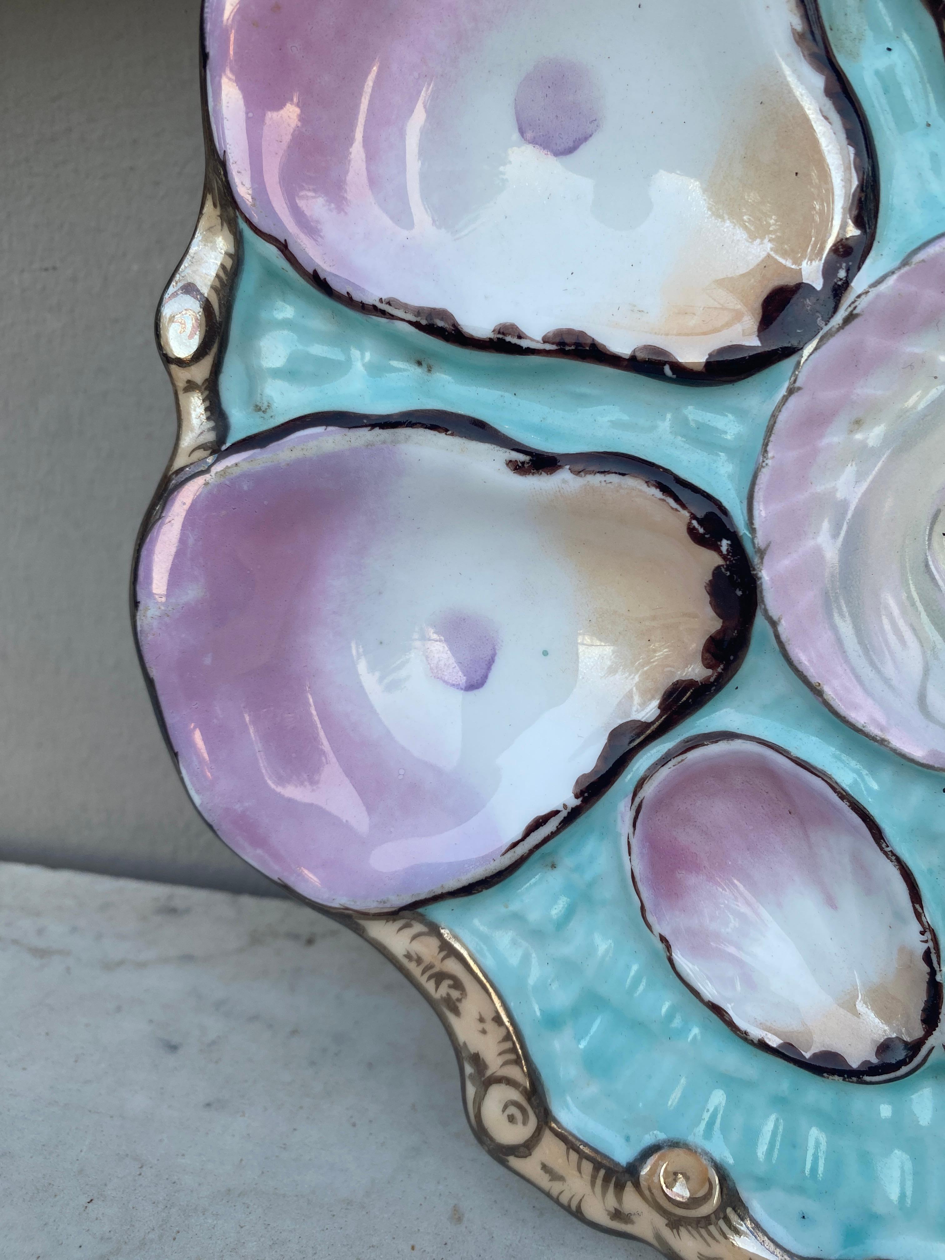 German Rare Porcelain Oyster Plate Carl Tielsch circa 1900