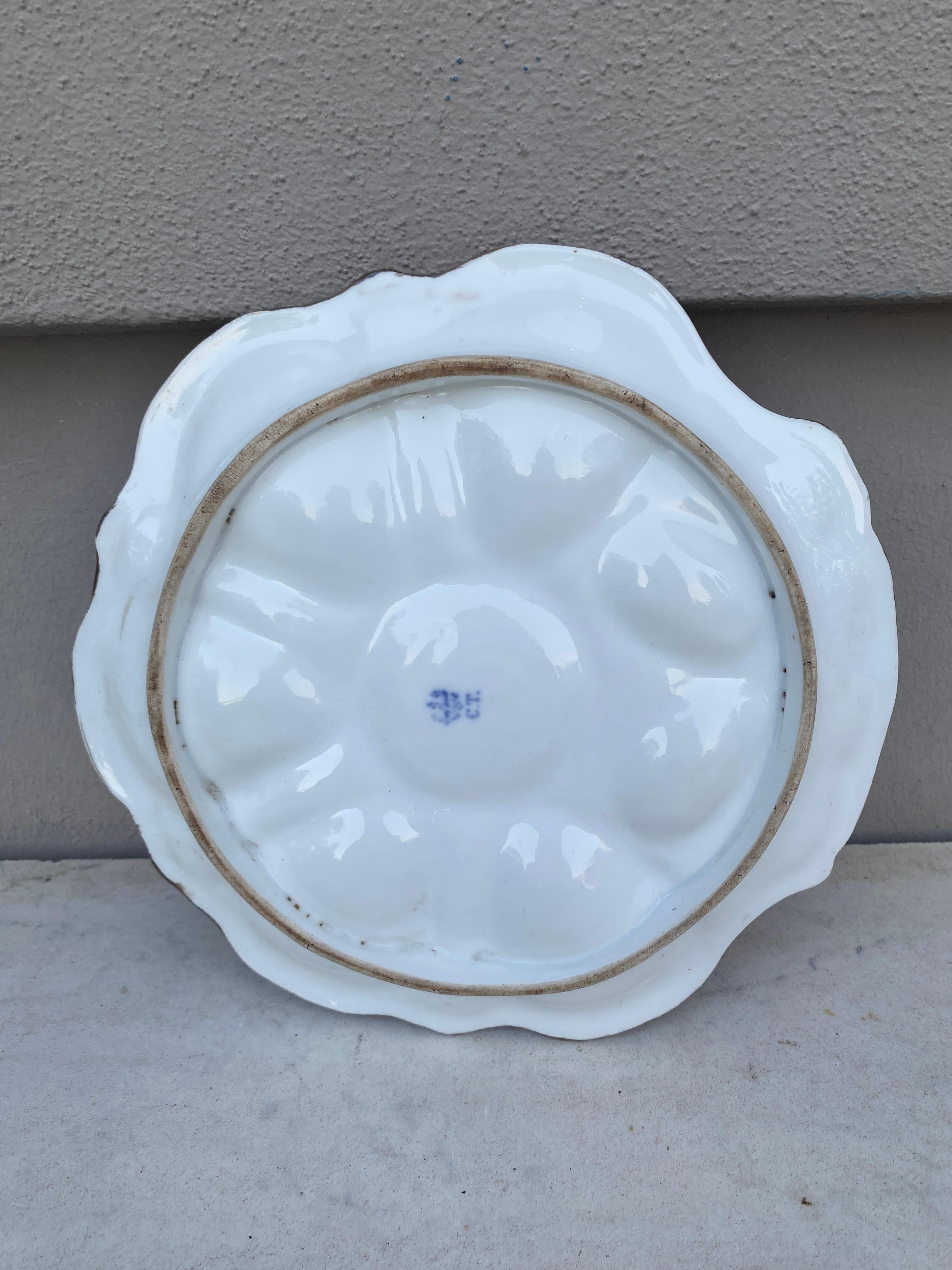 Rare Porcelain Oyster Plate Carl Tielsch circa 1900 In Good Condition In Austin, TX