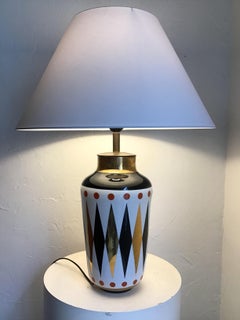 Rare Porzellan Tisch oder Schreibtischlampe von Frederic de Luca aus den 1980er Jahren