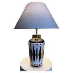 Rare porcelain table or desk lamp by Frederic de Luca dating from the 1980s