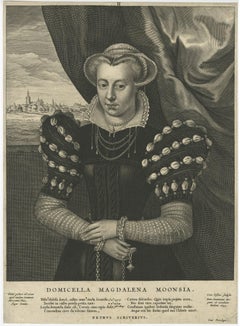 Rare Portrait of Magdalena Moon, Heroine of The Siege of Leiden in Holland, 1649
