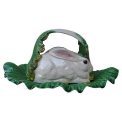 Rare Majolica Portuguese Bunnies Centerpiece Bordallo Pinheiro circa 1930