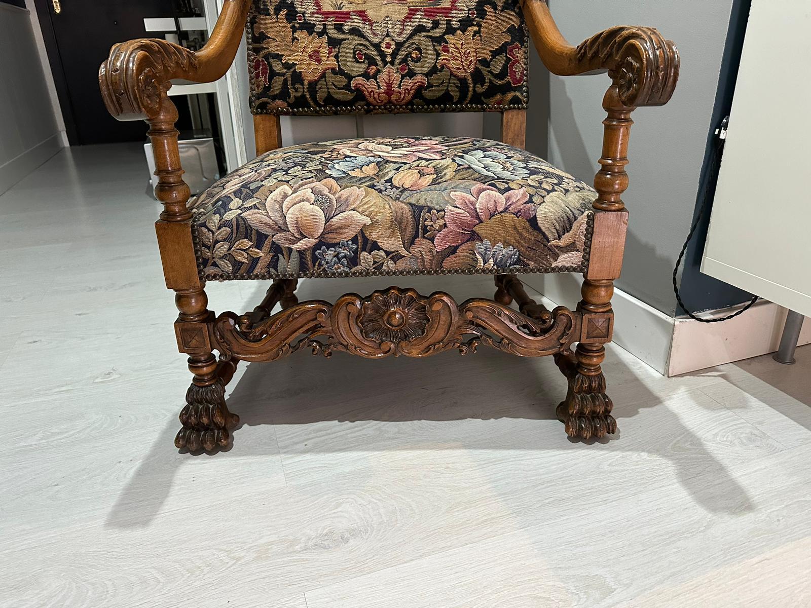 Rare chaise portugaise du 18ème siècle en bois de rose avec vidéo Bon état - En vente à Madrid, ES