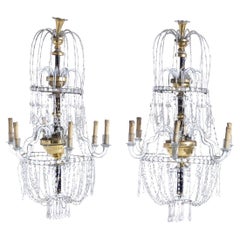 Rare Portuguese Pair of Bag Chandelier 18th Century