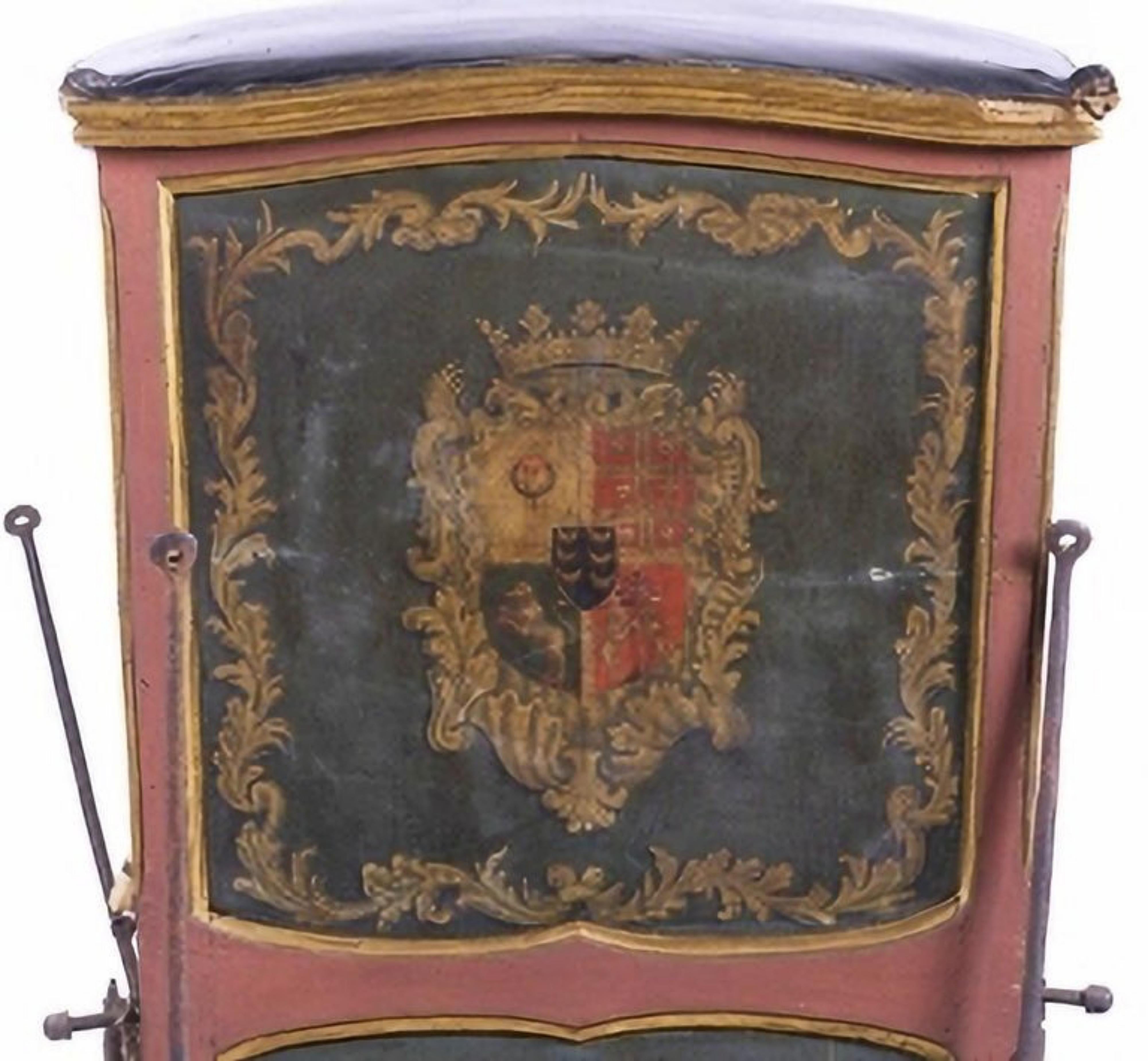 Fait main Rare chaise de Sedan portugaise du 18ème siècle en vente