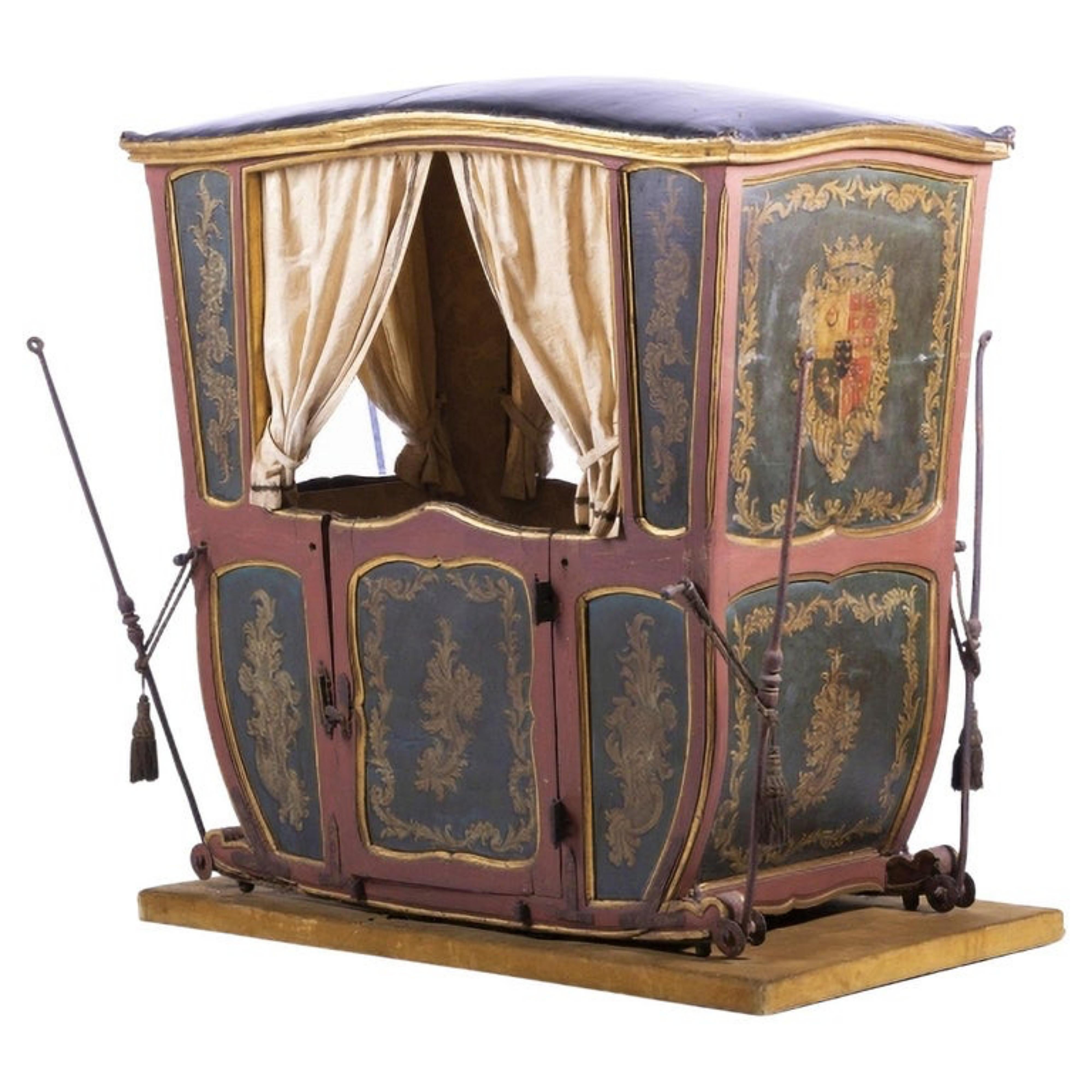 Rare chaise de Sedan portugaise du 18ème siècle Bon état - En vente à Madrid, ES