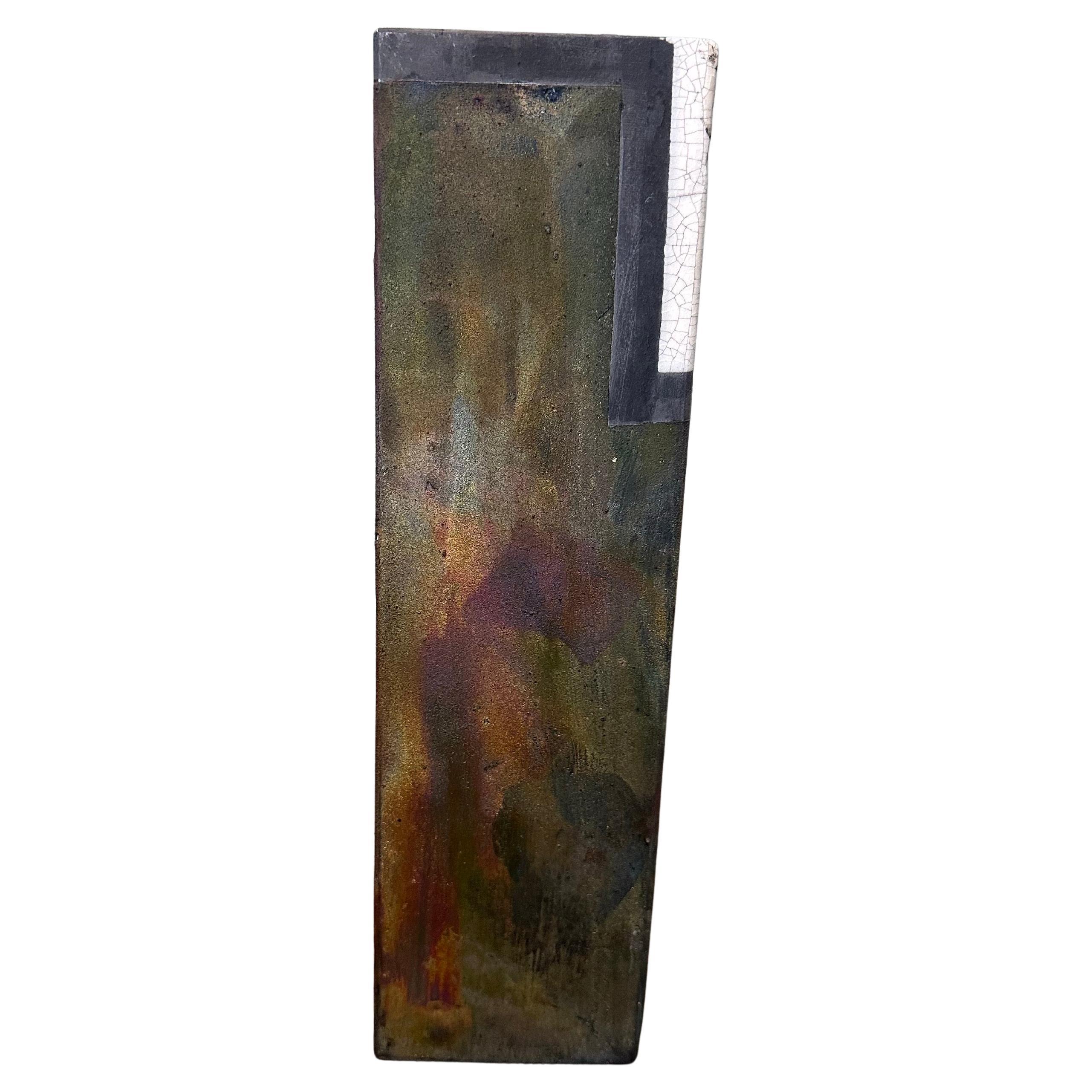 Rare vase de poterie post-moderne en céramique Raku signé par l'artiste dans les années 1980 Bon état - En vente à San Diego, CA