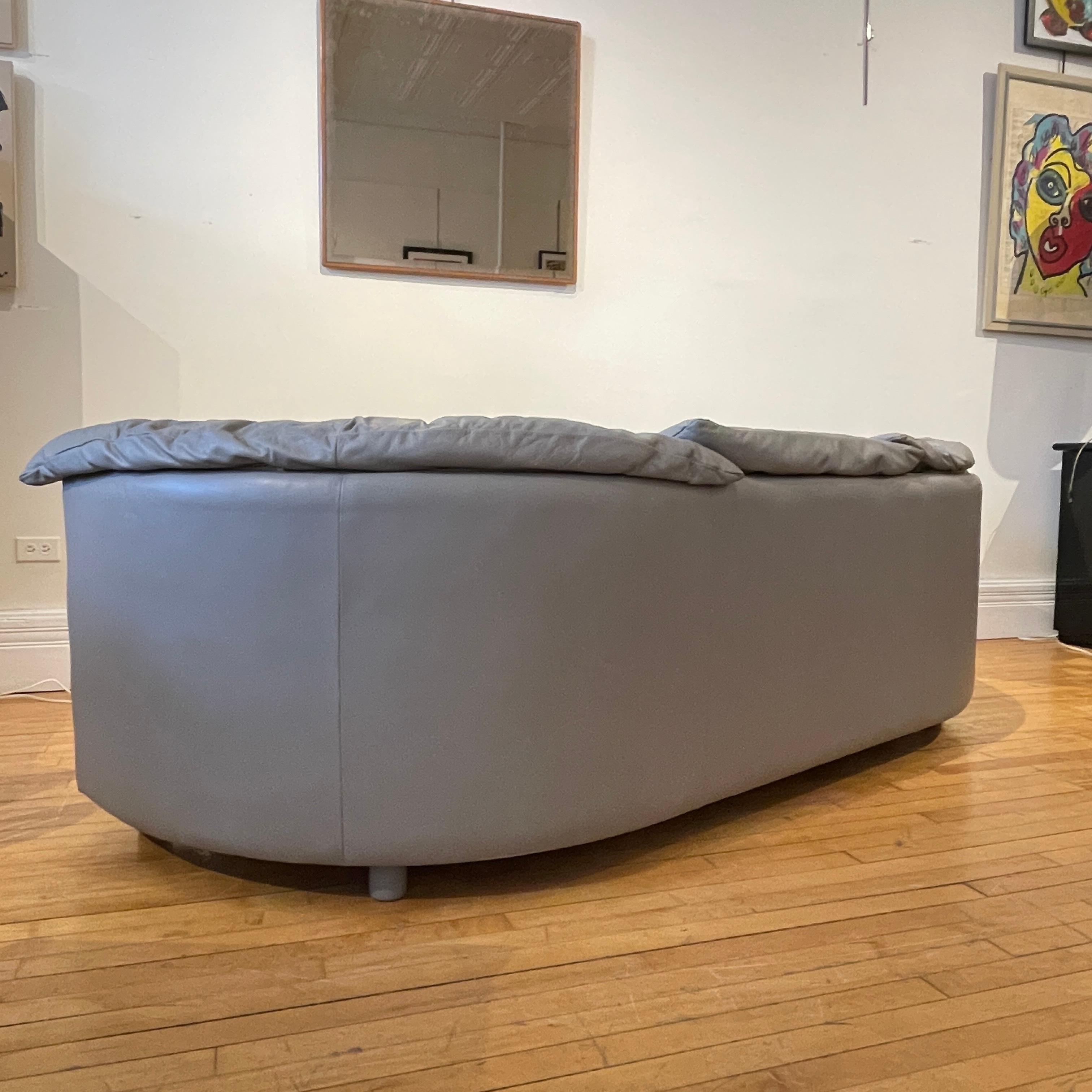 Rare Postmodern De Sede Sofa in Grey Leather 6