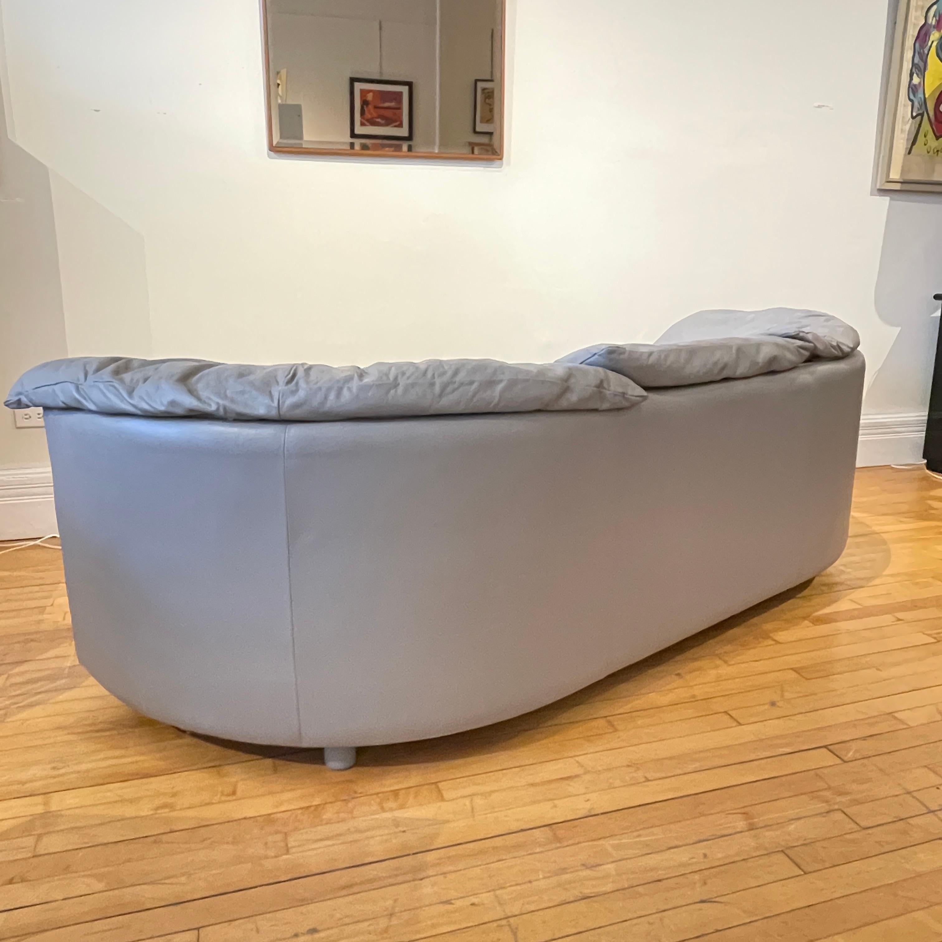 Swiss Rare Postmodern De Sede Sofa in Grey Leather